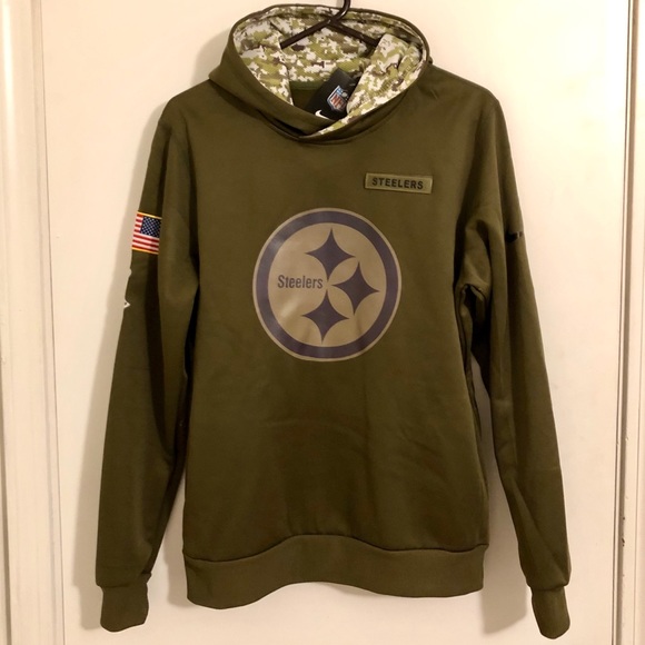 steelers army green hoodie